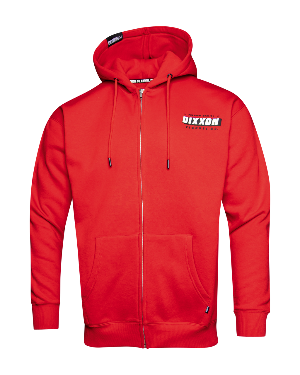 Black & White Grille Zip Up Hoodie - Red