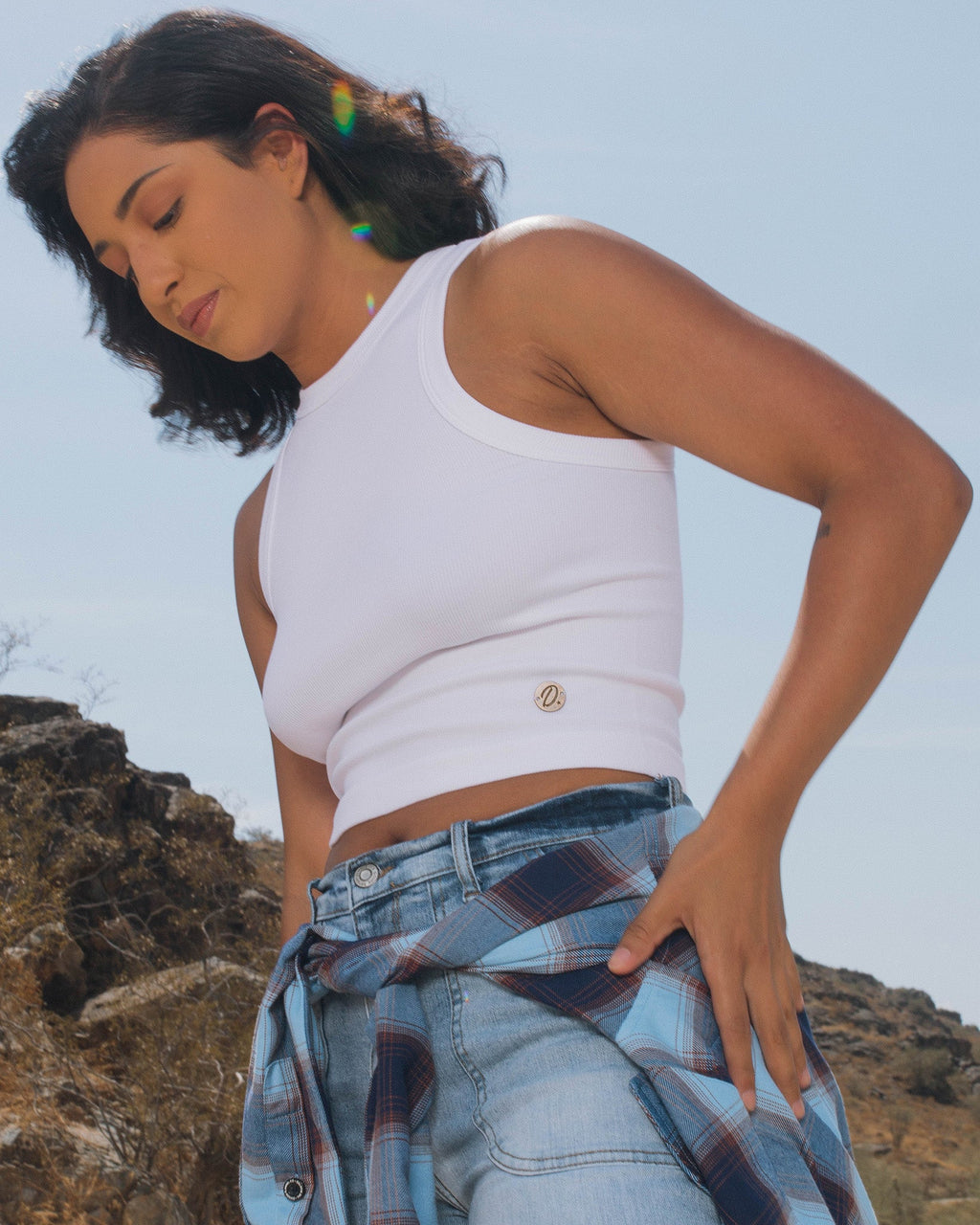 Women's Ribbed Tank - White - One Size