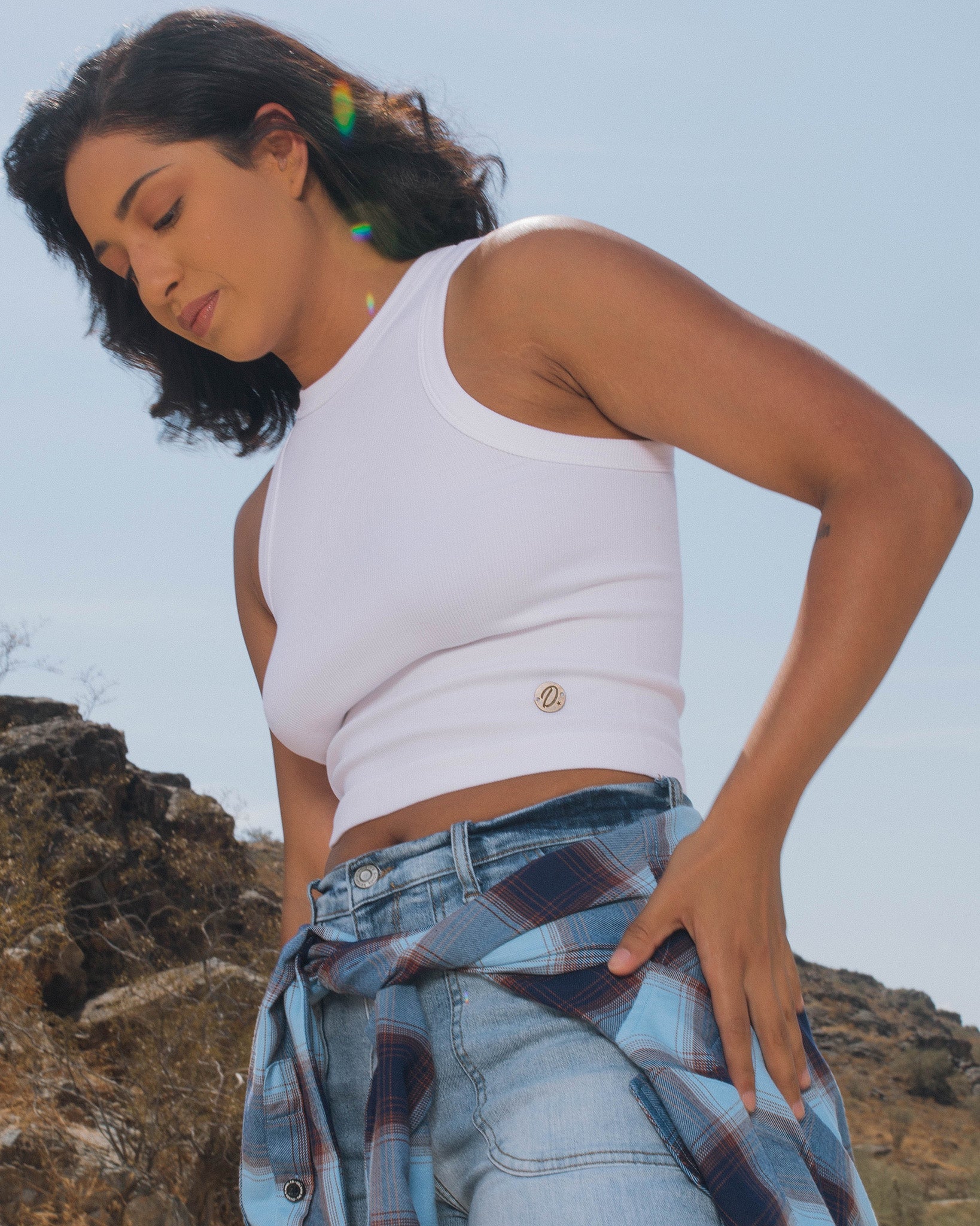 Women's Ribbed Tank - White - One Size