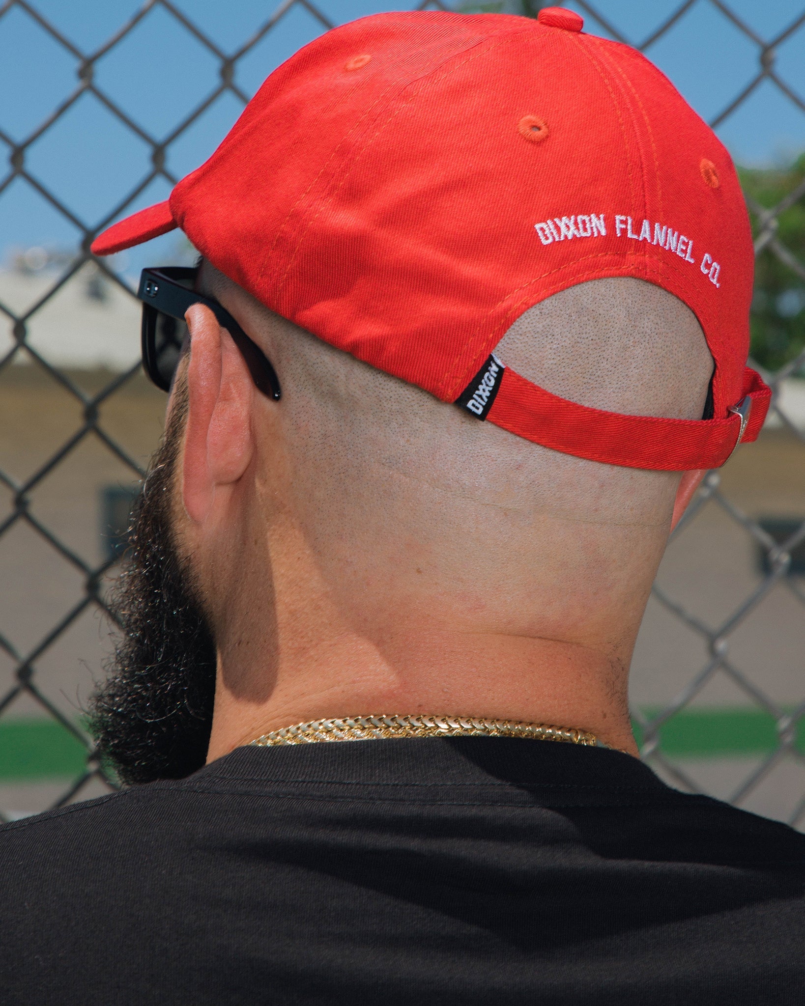 6-Panel Curved Bill Goods Hat - White & Red