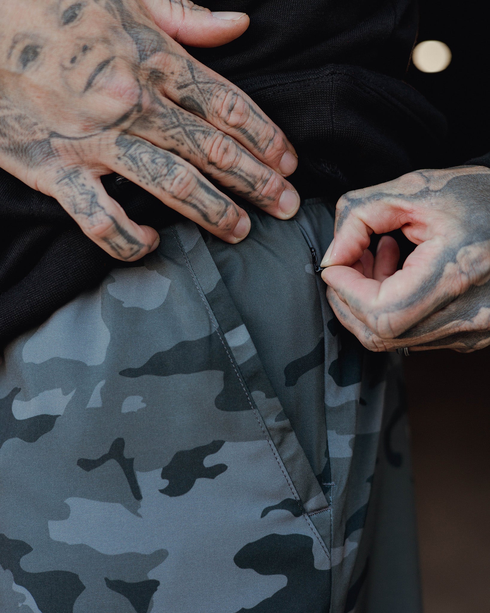 7" Gym Shorts - Black Camo