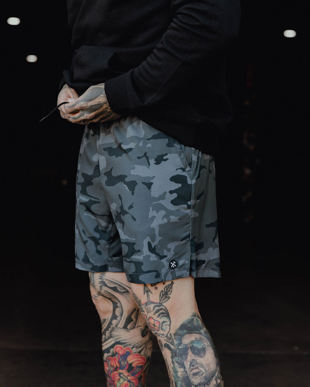 7" Gym Shorts - Black Camo