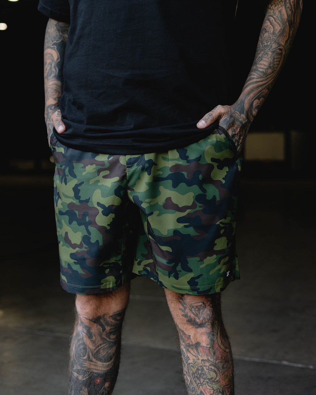 9" Gym Shorts - Green Camo