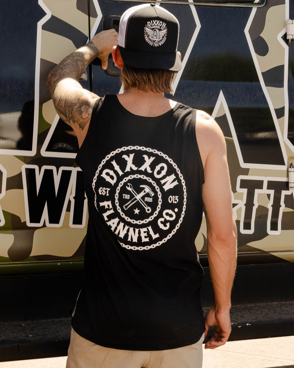 White Corpo Chain Badge Tank - Black