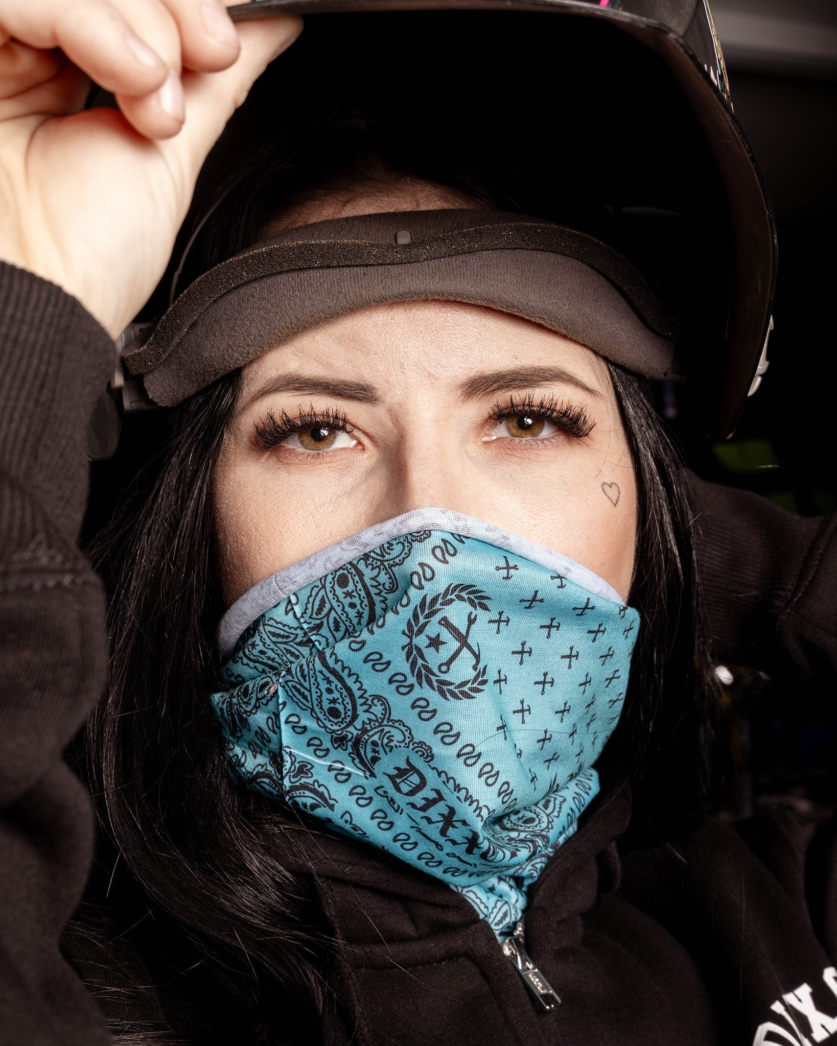 Bandana Neck Gaiter - Tiffany & Black