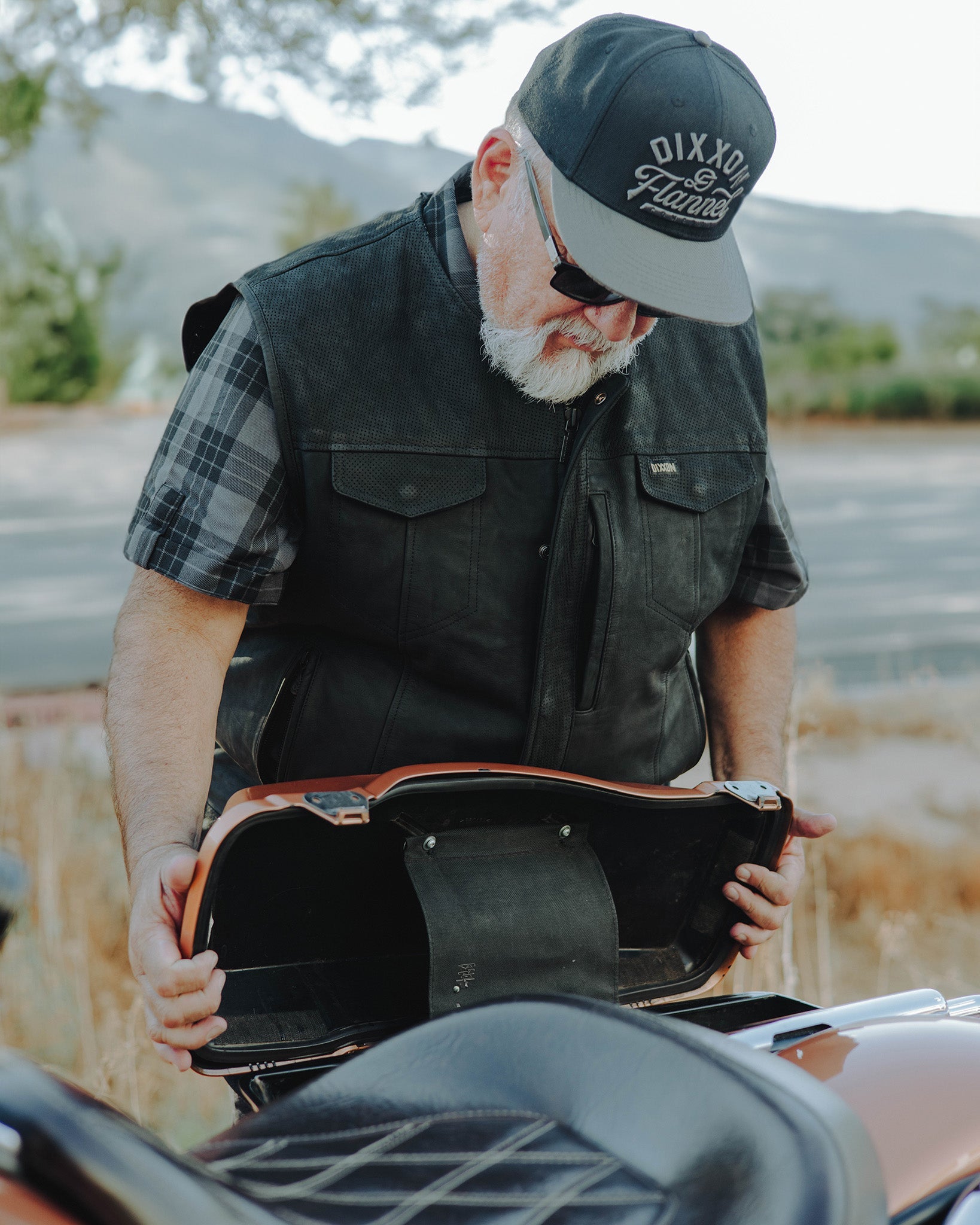 Black Hills Perforated Leather Vest - Black