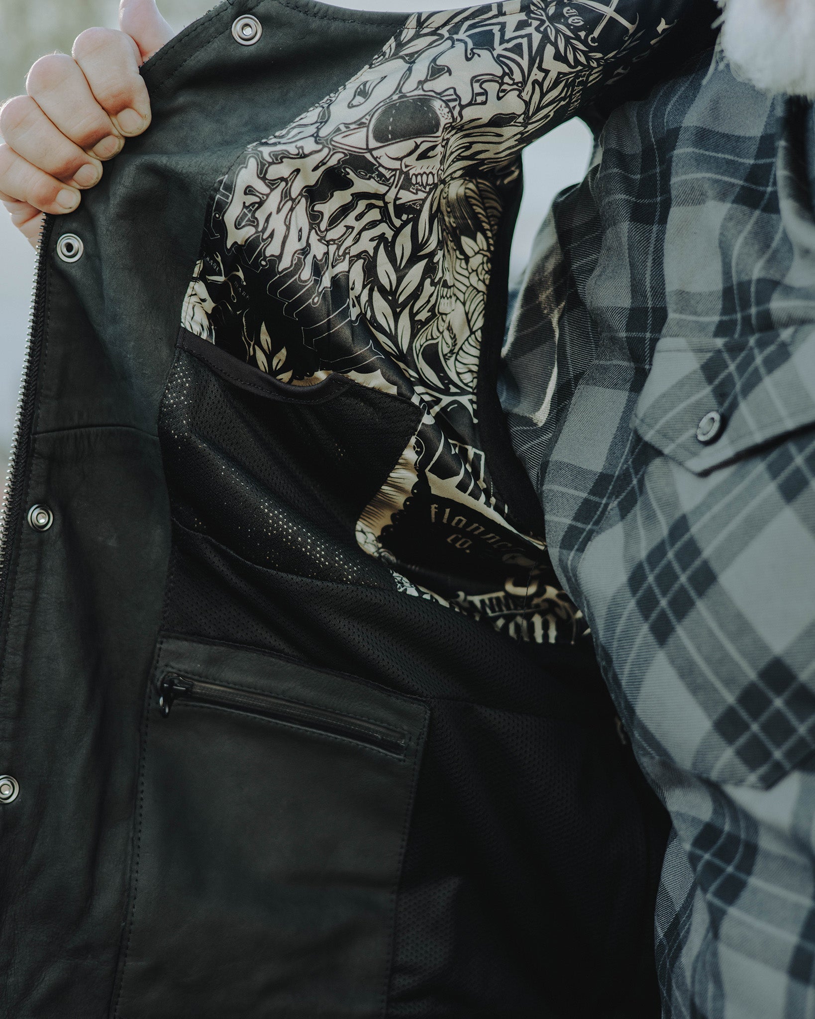 Black Hills Perforated Leather Vest - Black