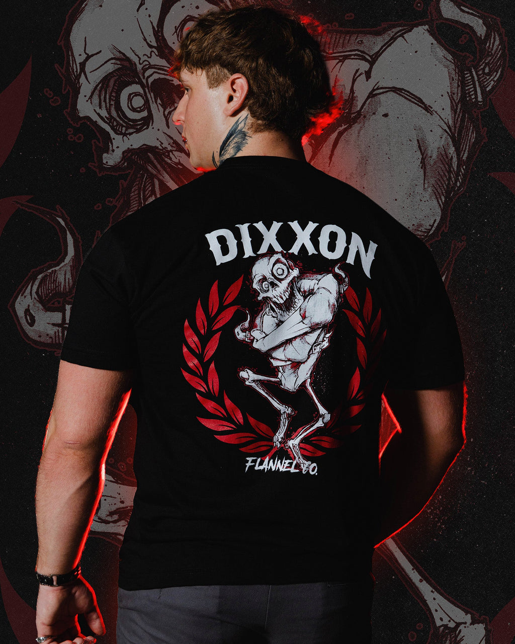 Red Straight Jacket T-Shirt - Black