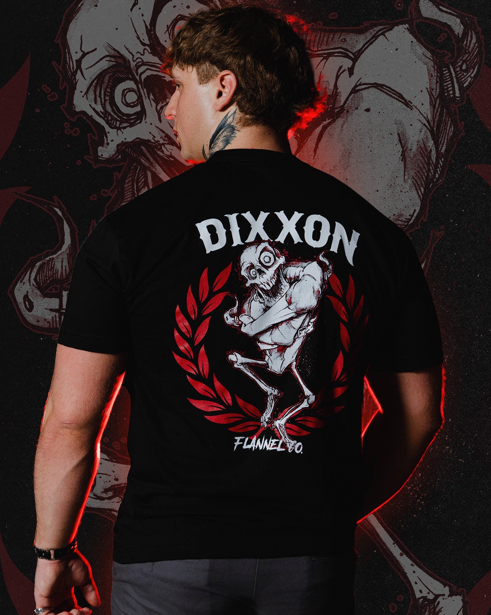 Red Straight Jacket T-Shirt - Black