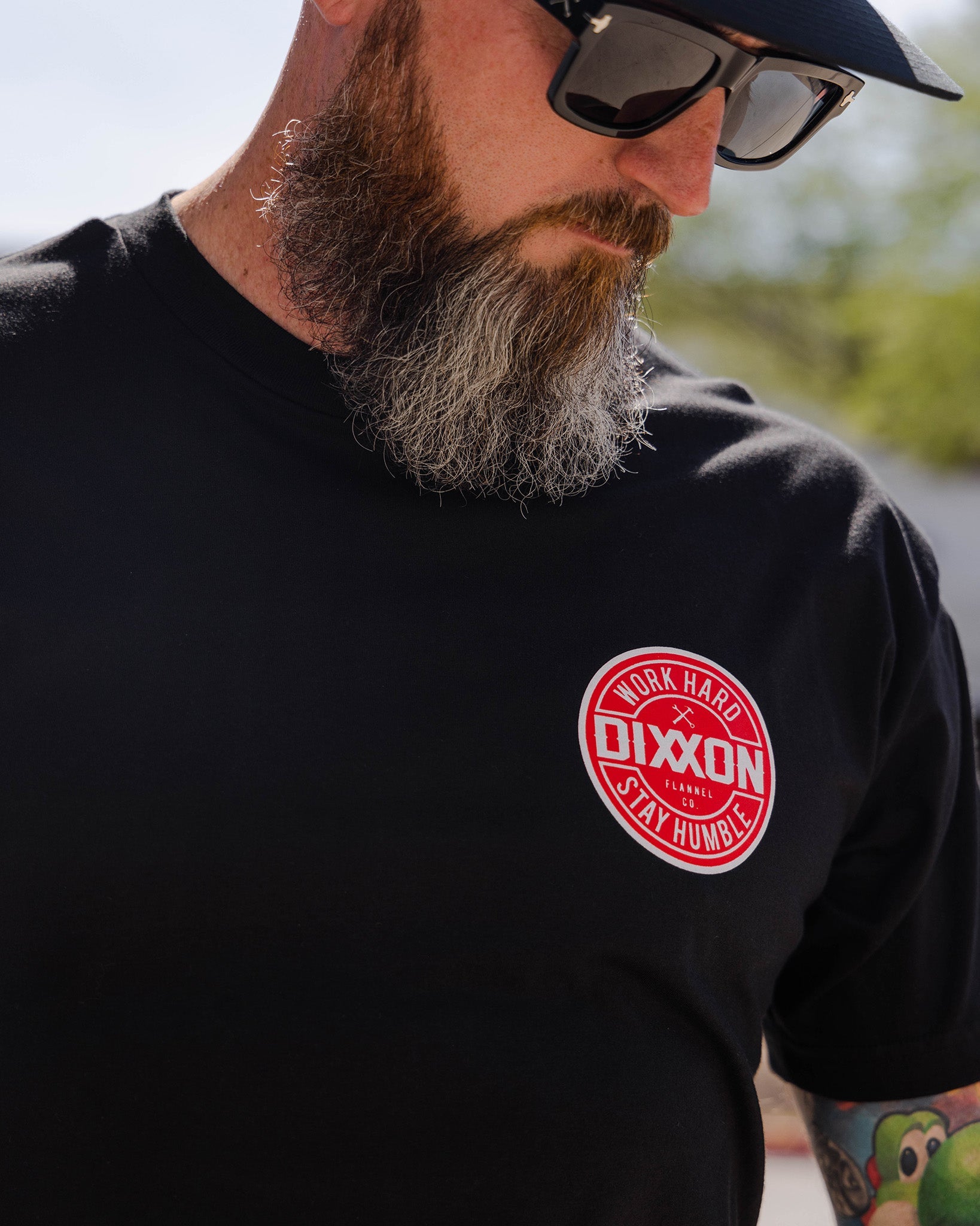 Red & White Corpo T-Shirt - Black