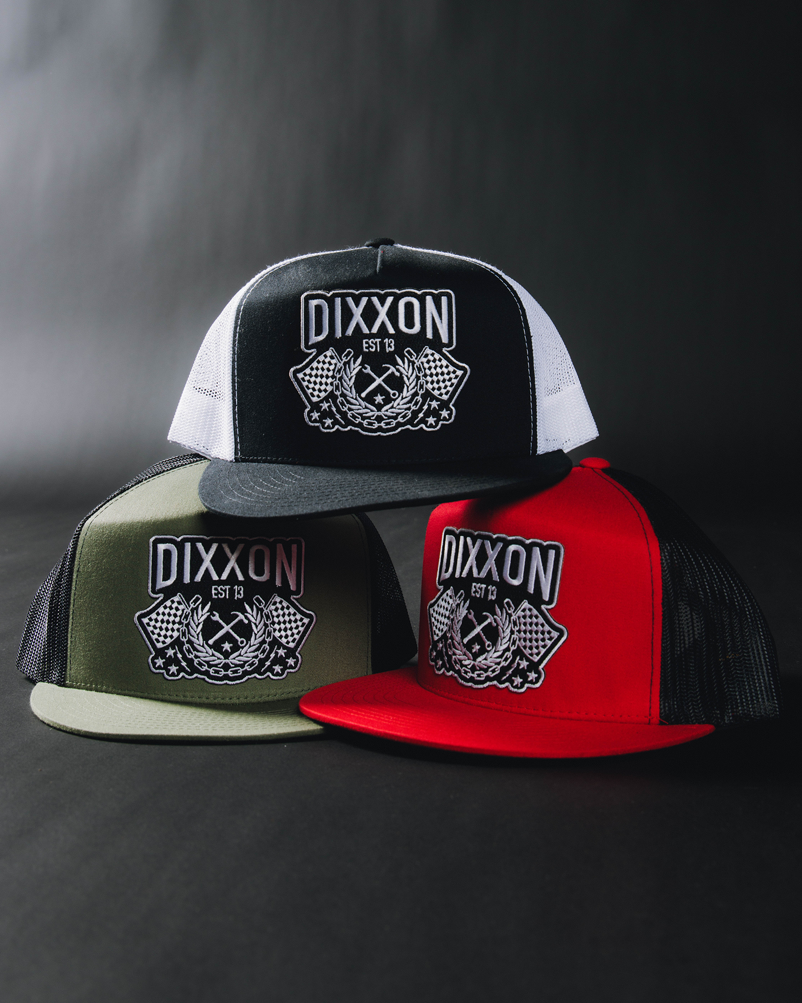 Winners Circle Flat Bill Trucker Snapback - Black & White