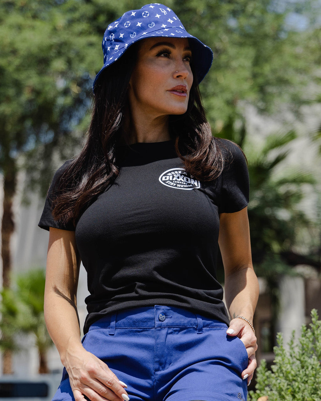 Women's White Nuevo Corpo Fitted Tee - Black