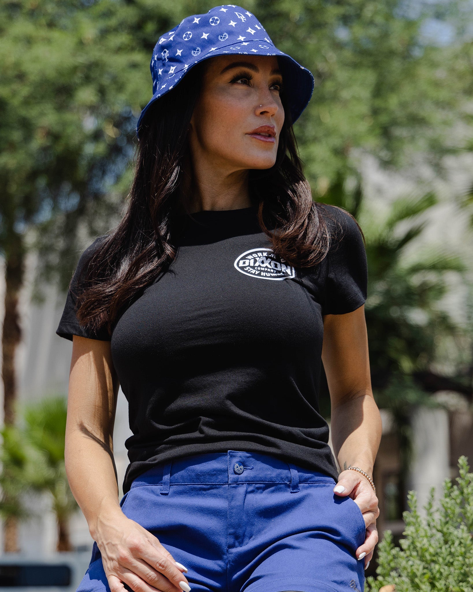 Women's White Nuevo Corpo Fitted Tee - Black