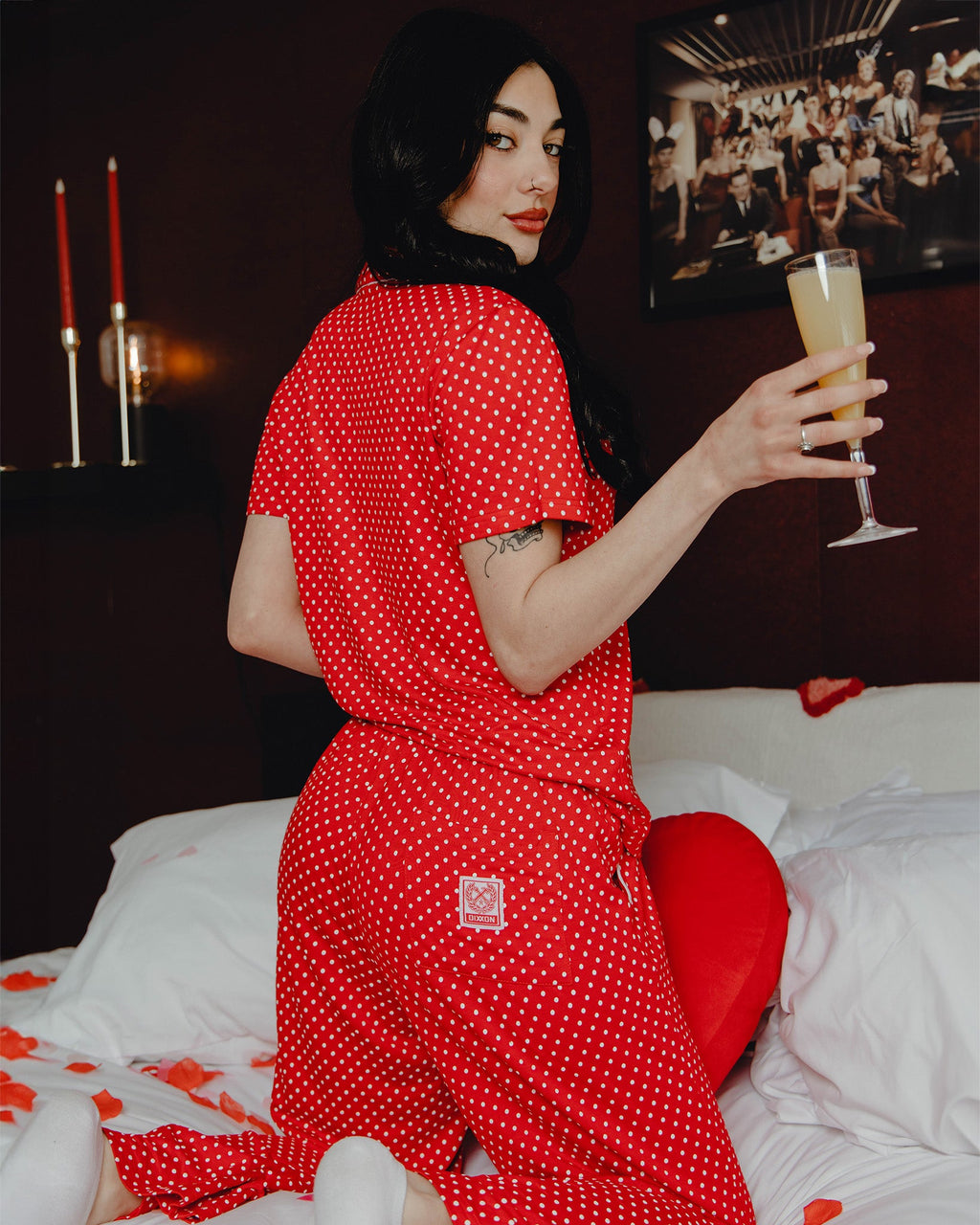 Women's Milton Pajama Pants - Red & White