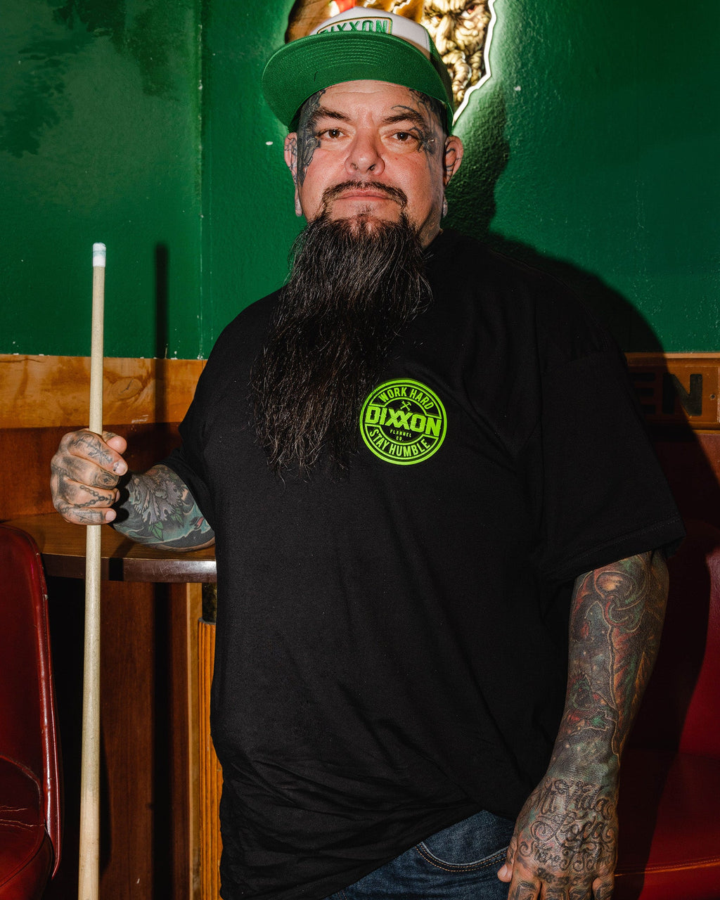 Lime Green Corpo T-Shirt - Black