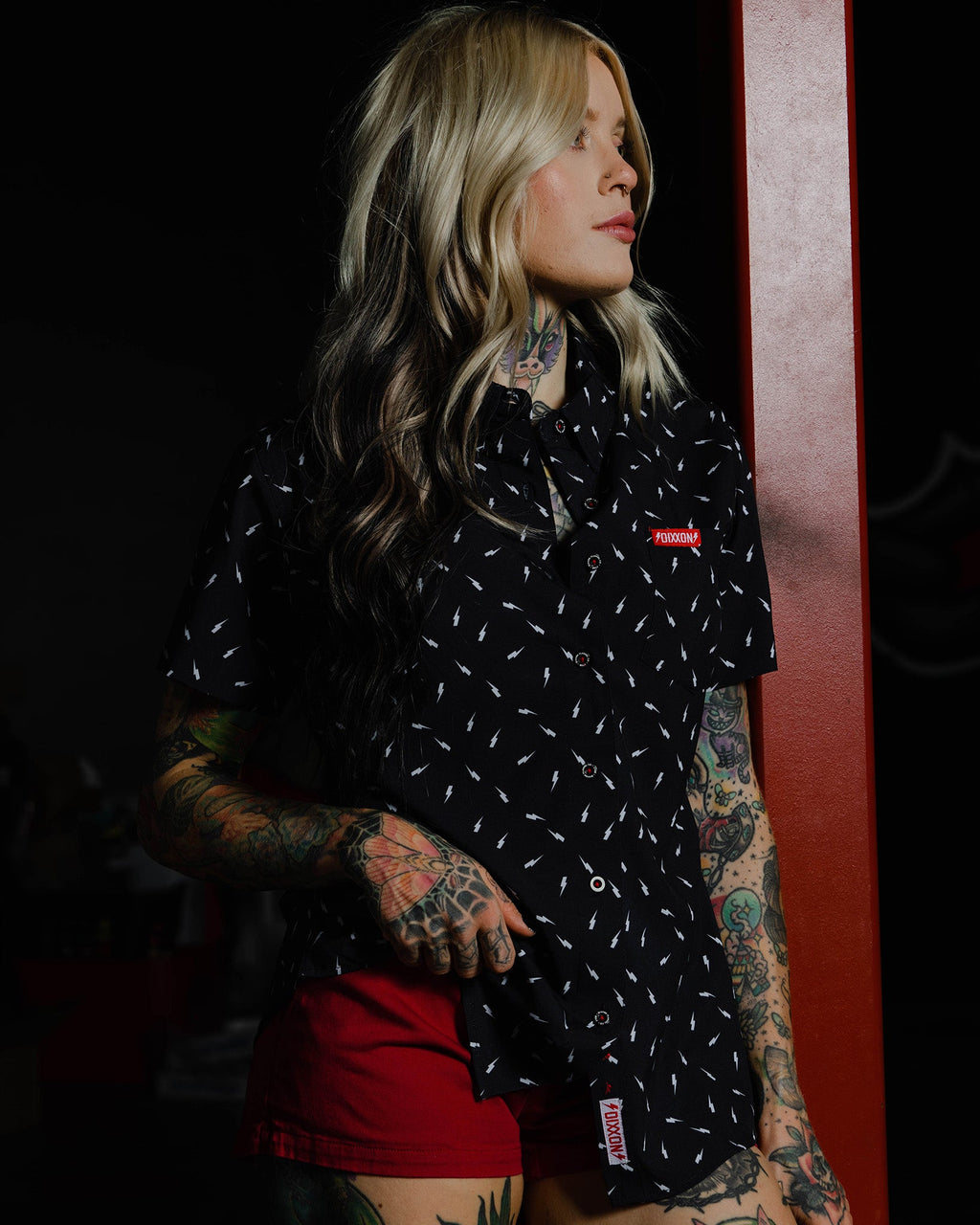 Women's Bolt Party Shirt - Black
