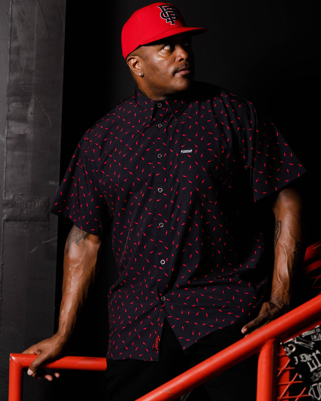 Bolt Party Shirt - Black & Red