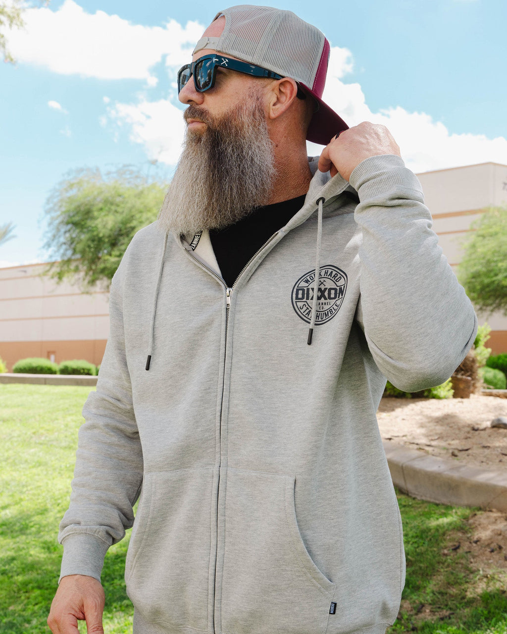 Black Corpo Zip Up Hoodie - Heather Gray