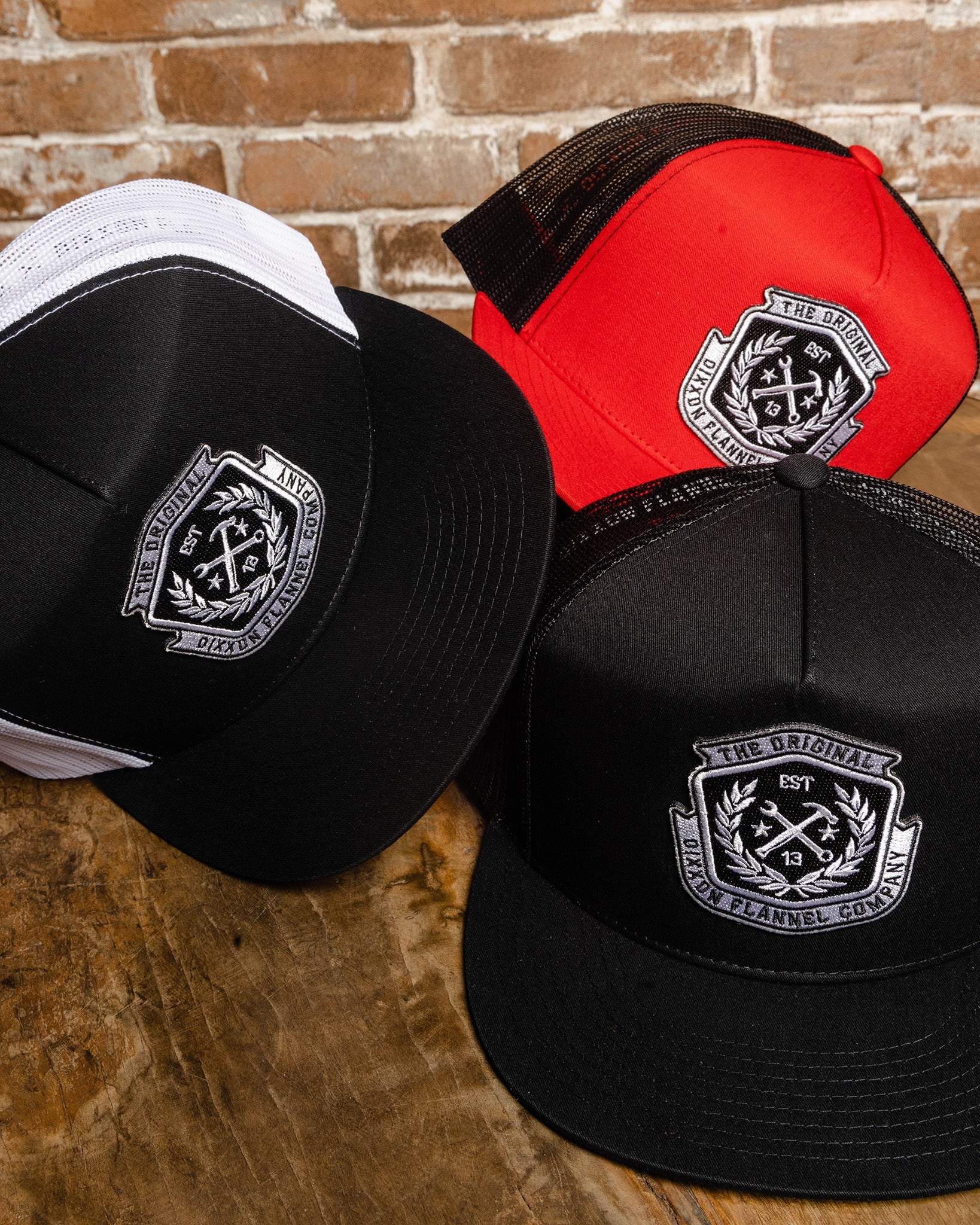 Icon Black & White Flat Bill Trucker Snapback