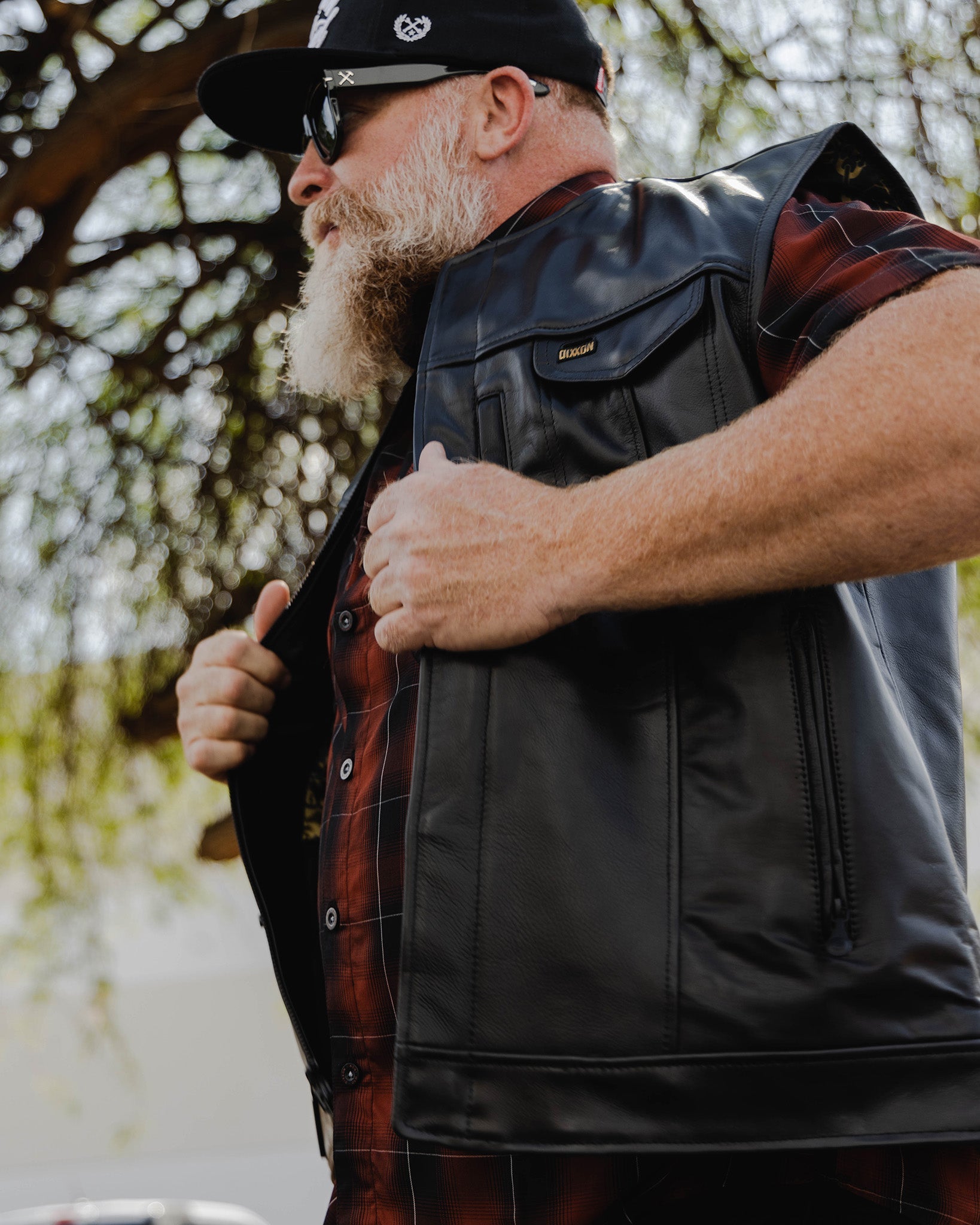 Walker Leather Vest - Black