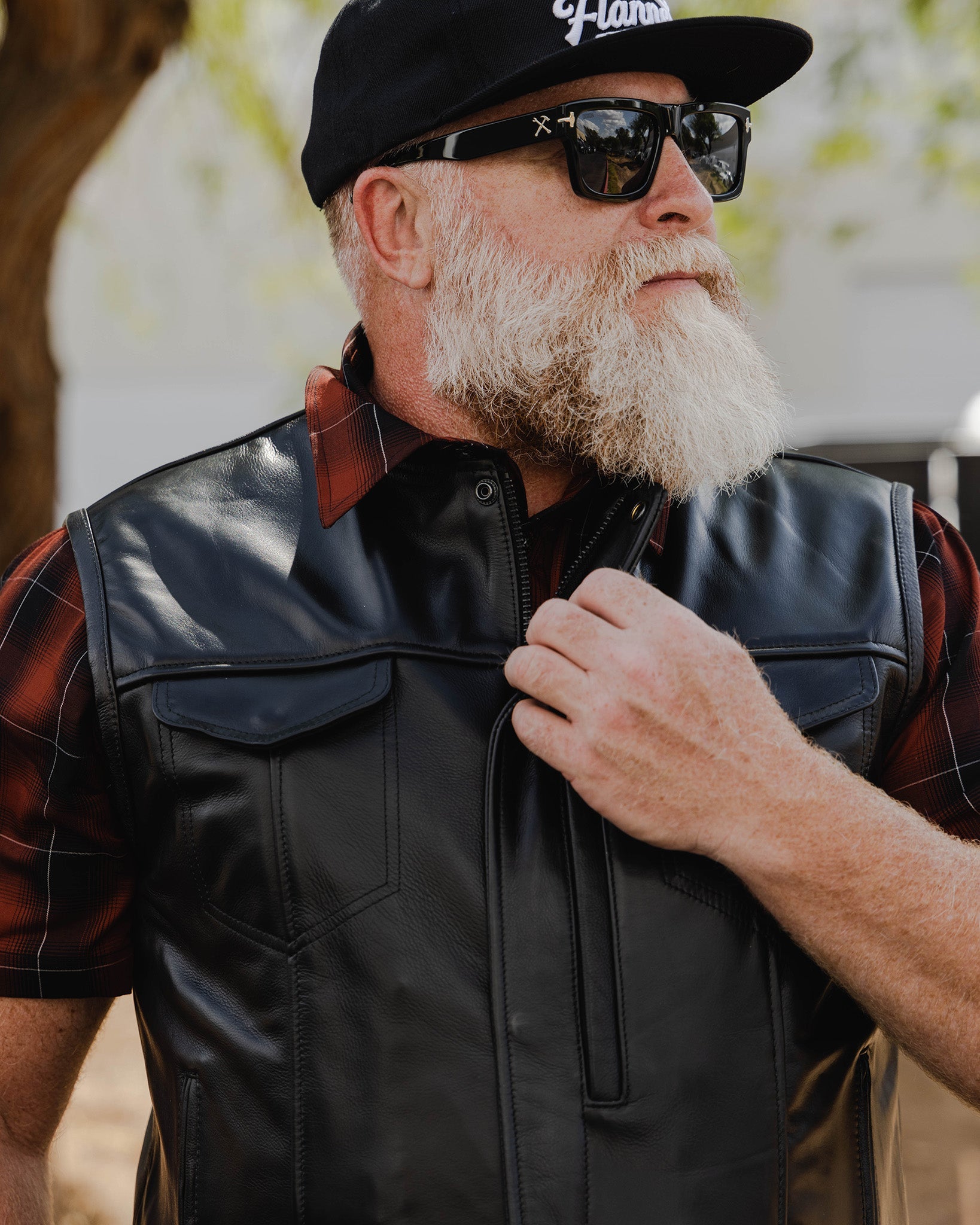 Walker Leather Vest - Black