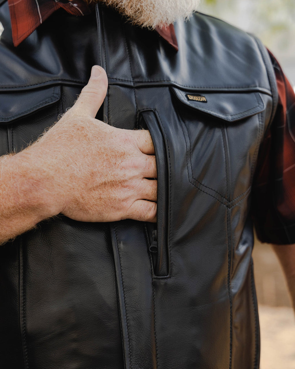 Walker Leather Vest - Black