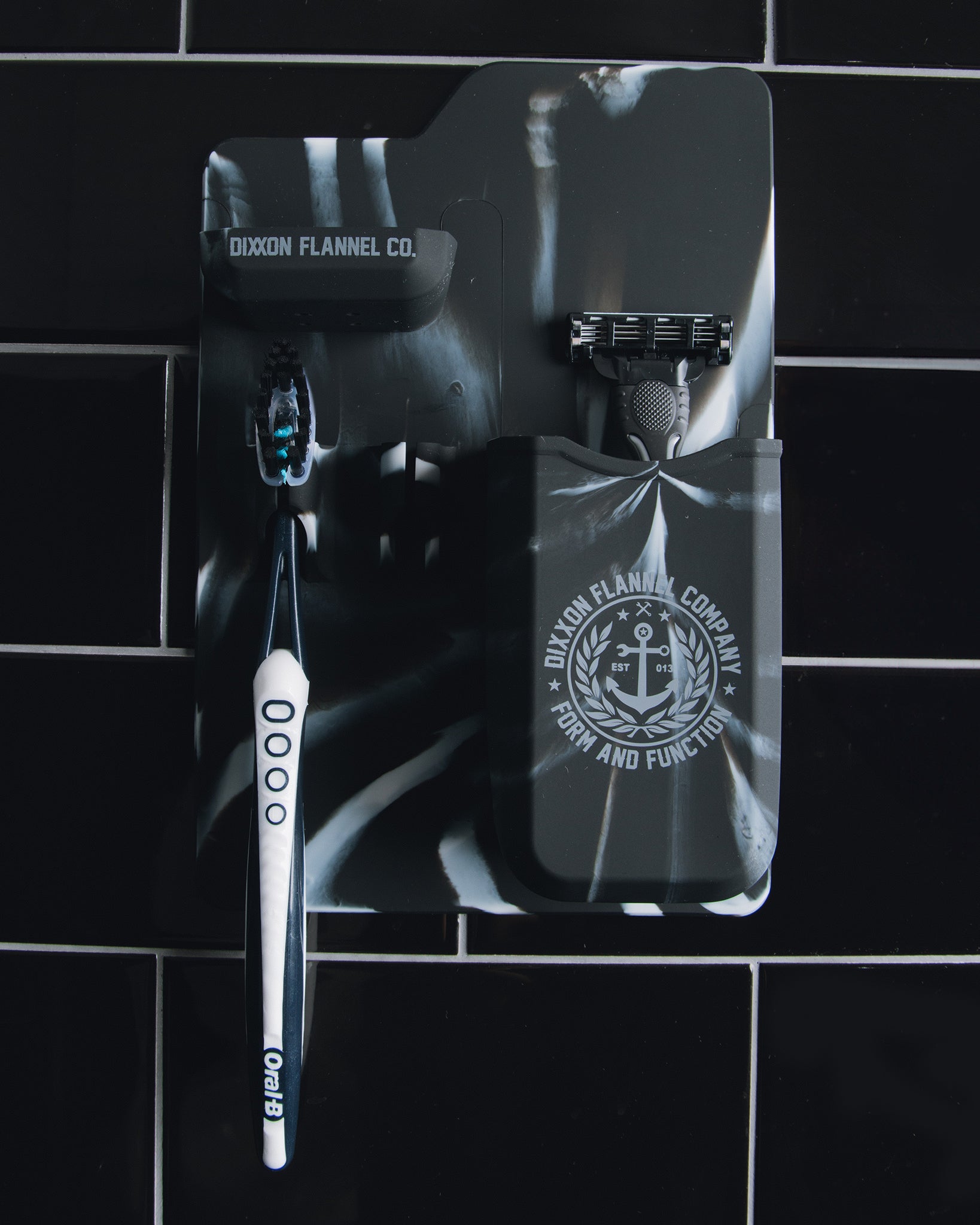Adhesive Razor Tray - Black Marble