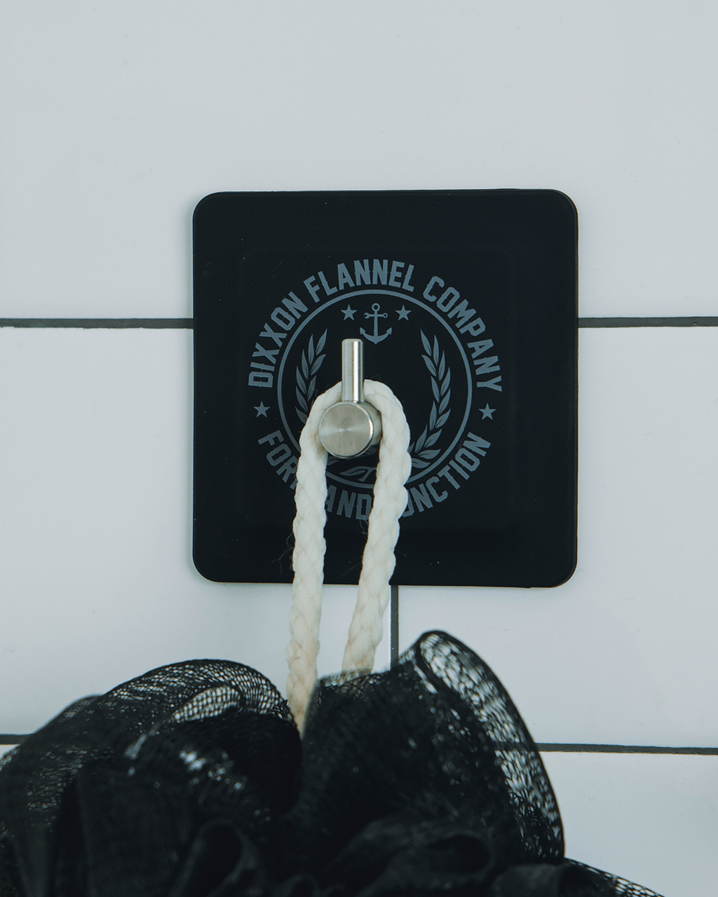 Adhesive Shower Hook - Black