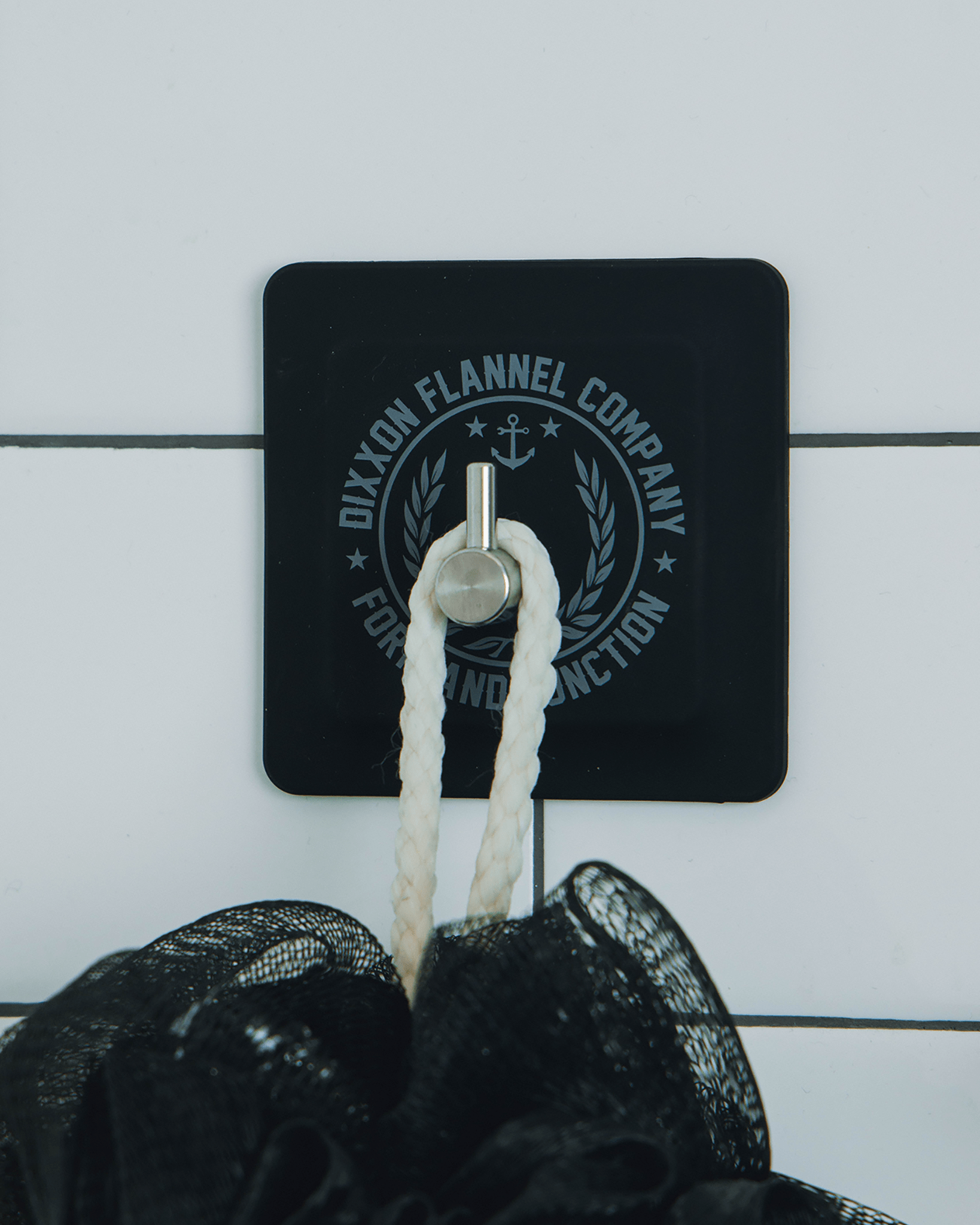 Adhesive Shower Hook - Black