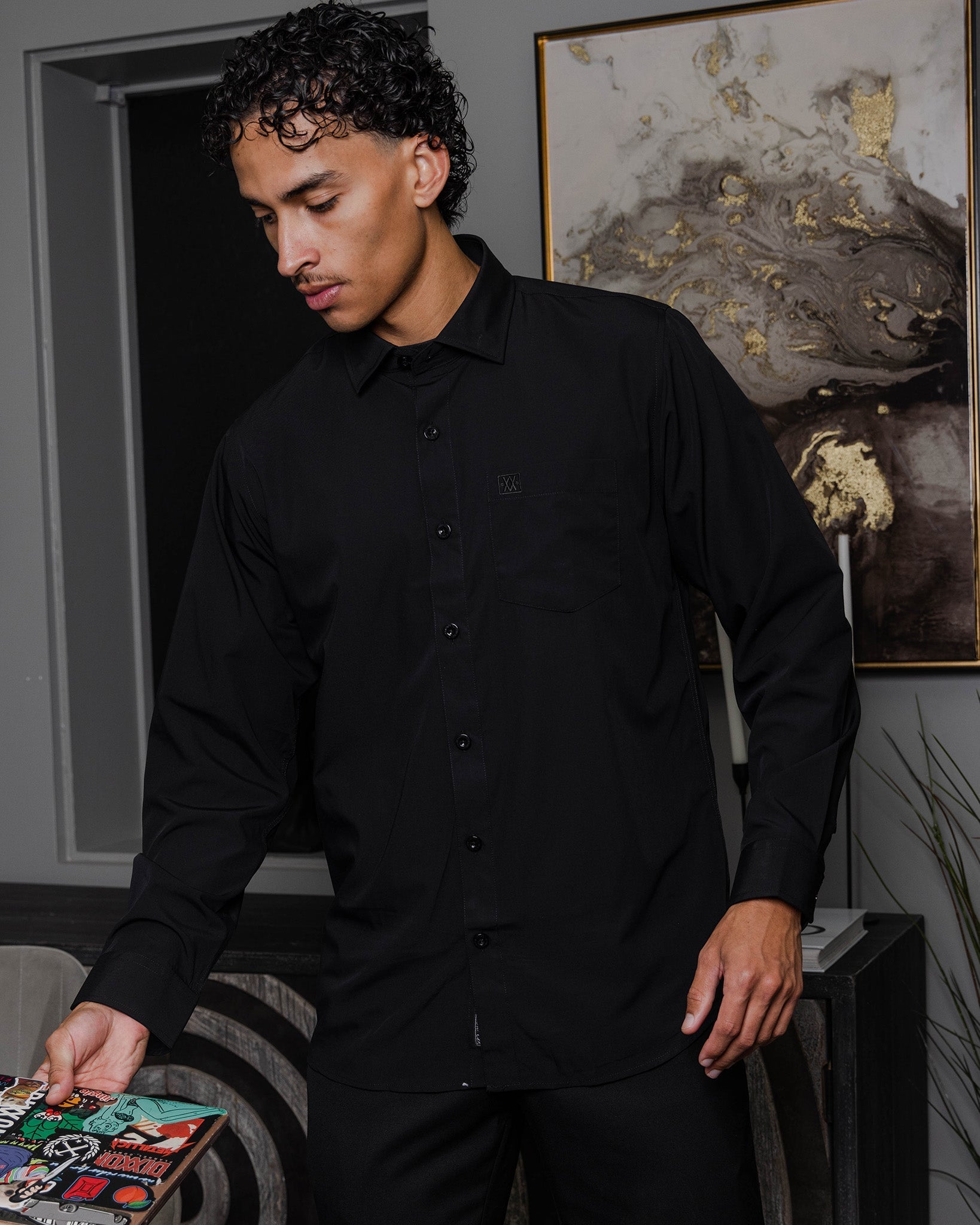 Bamboo Long Sleeve Dress Shirt 2.0 - Black
