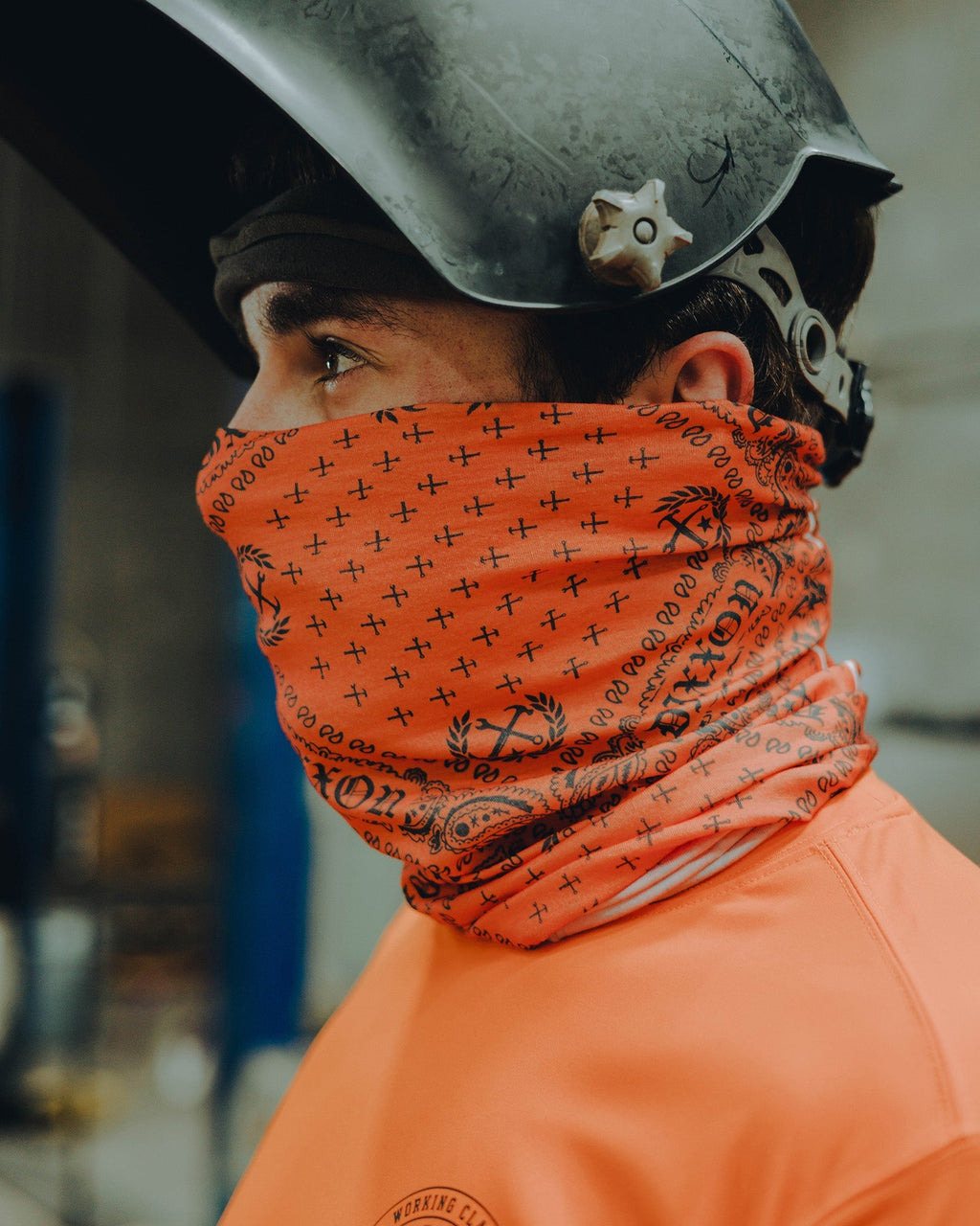 Bandana Neck Gaiter - Orange & Black