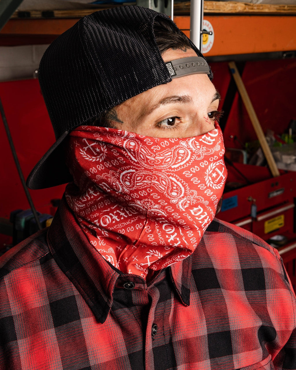 Bandana Neck Gaiter - Red & White