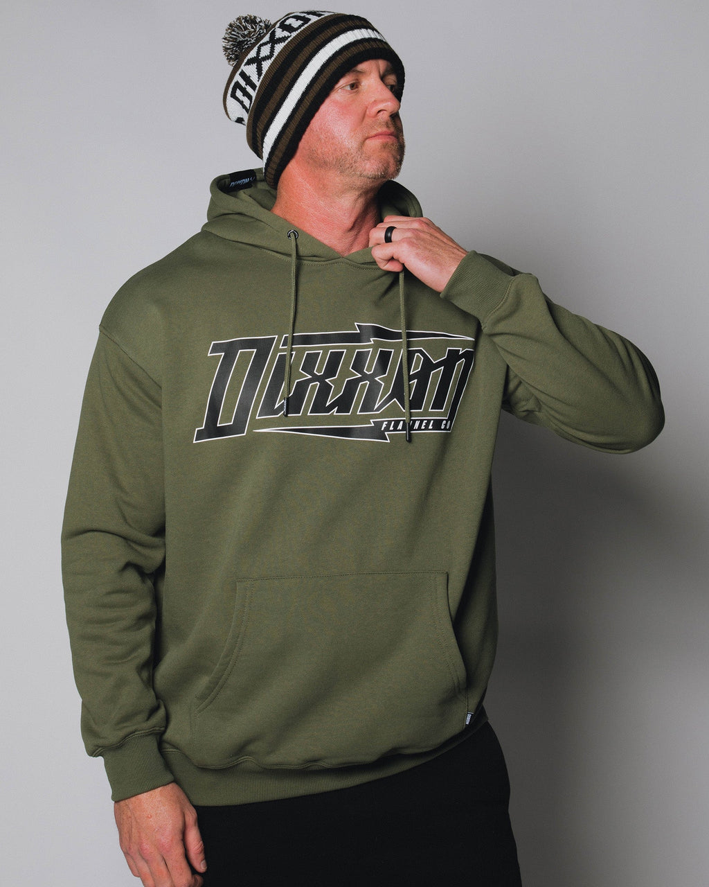 Black Bolt Pullover Hoodie - O.D. Green