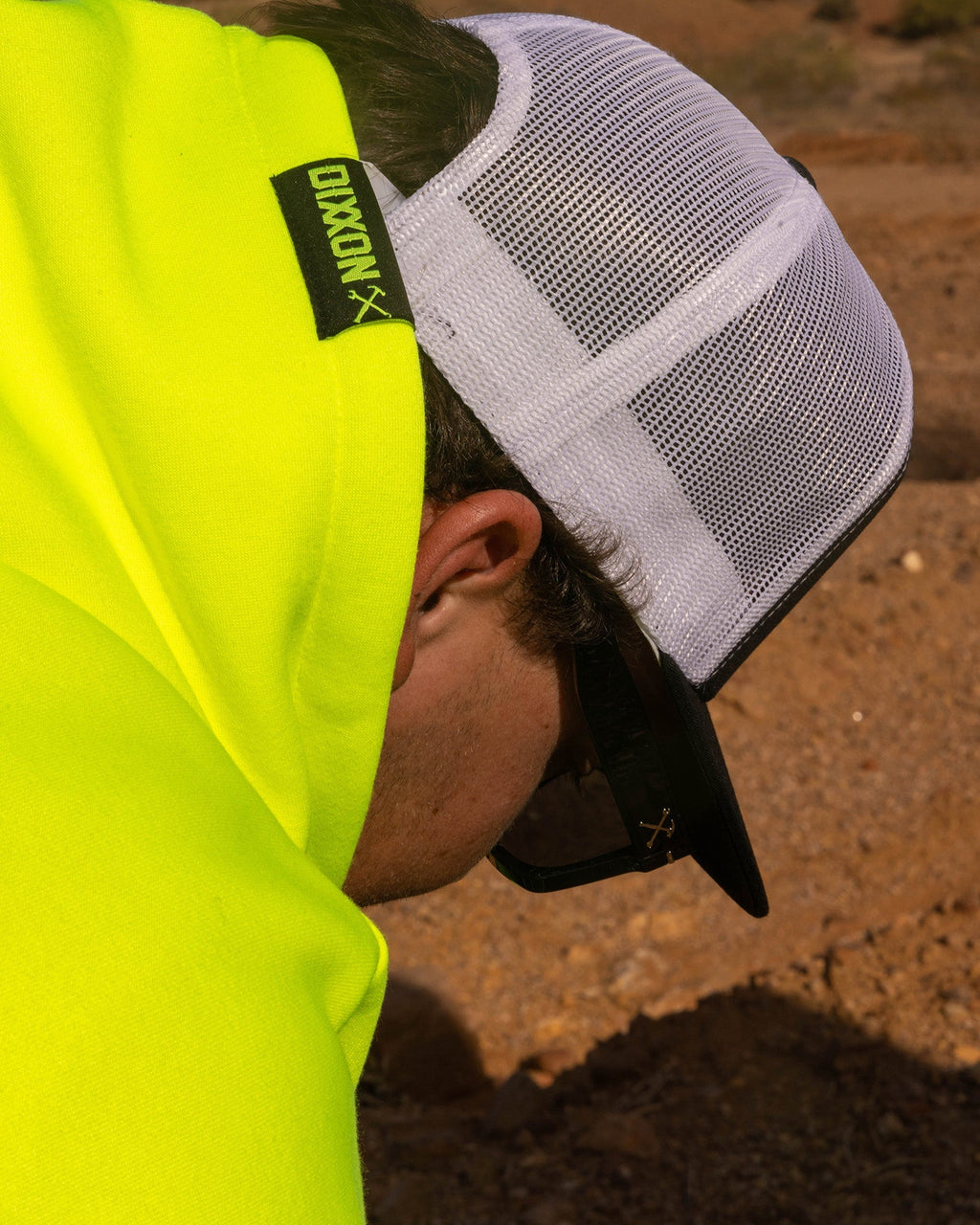 Black Checkpoint Pullover Hoodie - Safety Yellow