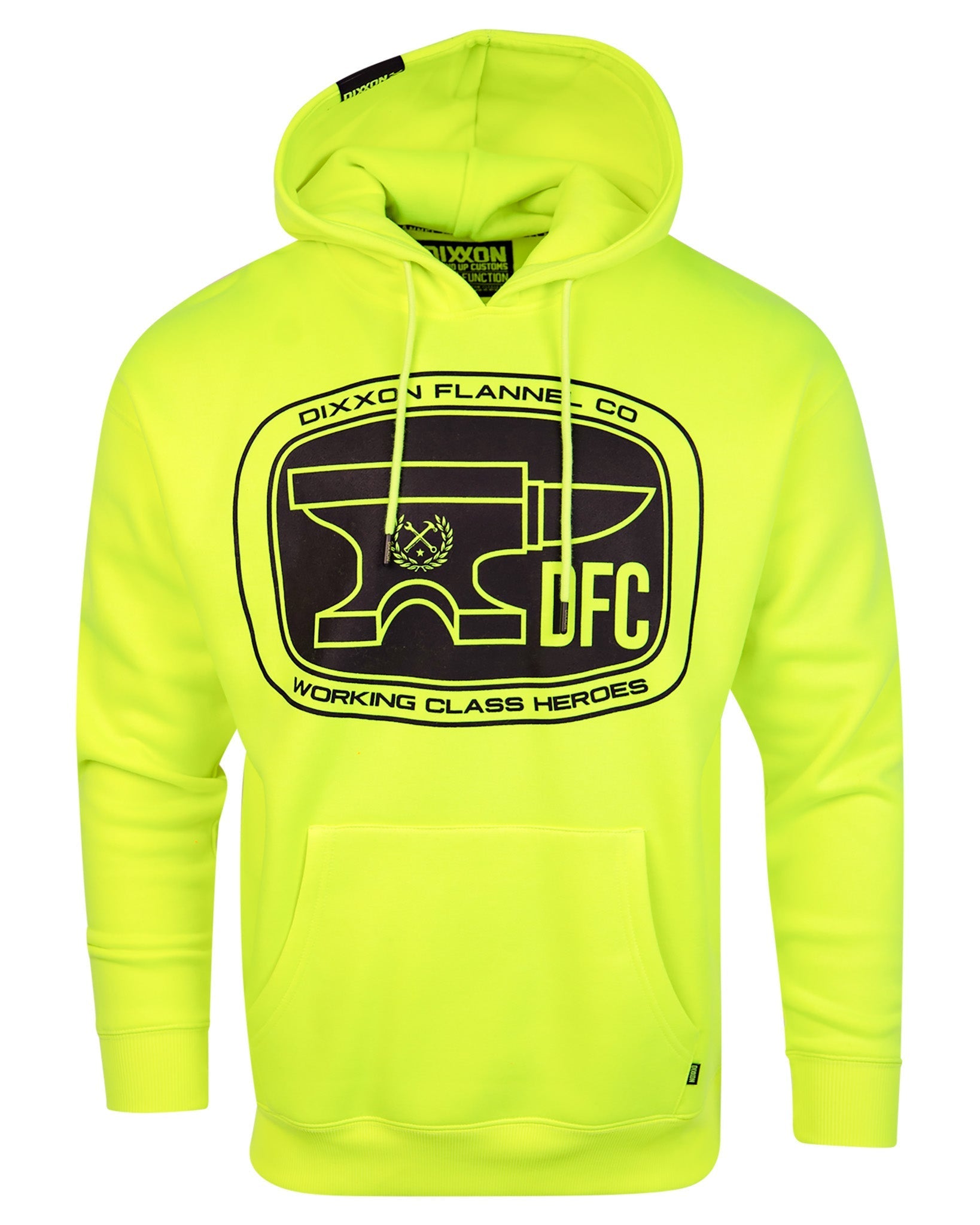 Black Checkpoint Pullover Hoodie - Safety Yellow