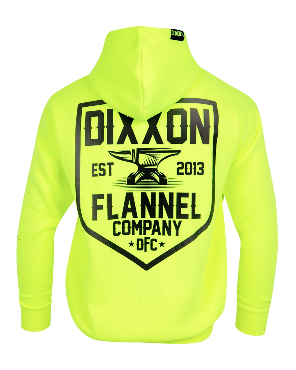 Black DFC Shield Zip Up Hoodie - Safety Yellow
