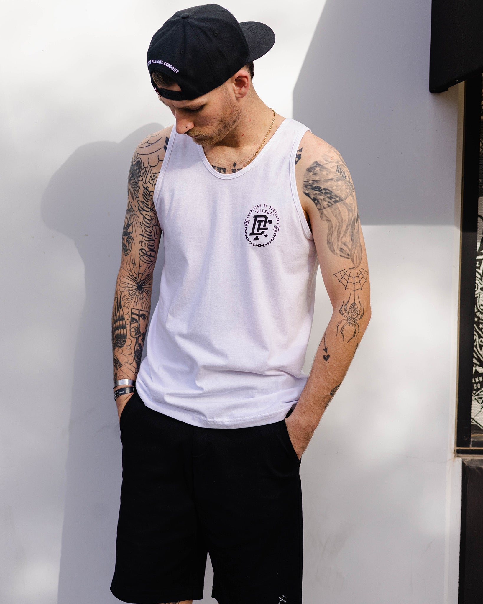 Black Disobedience Tank - White