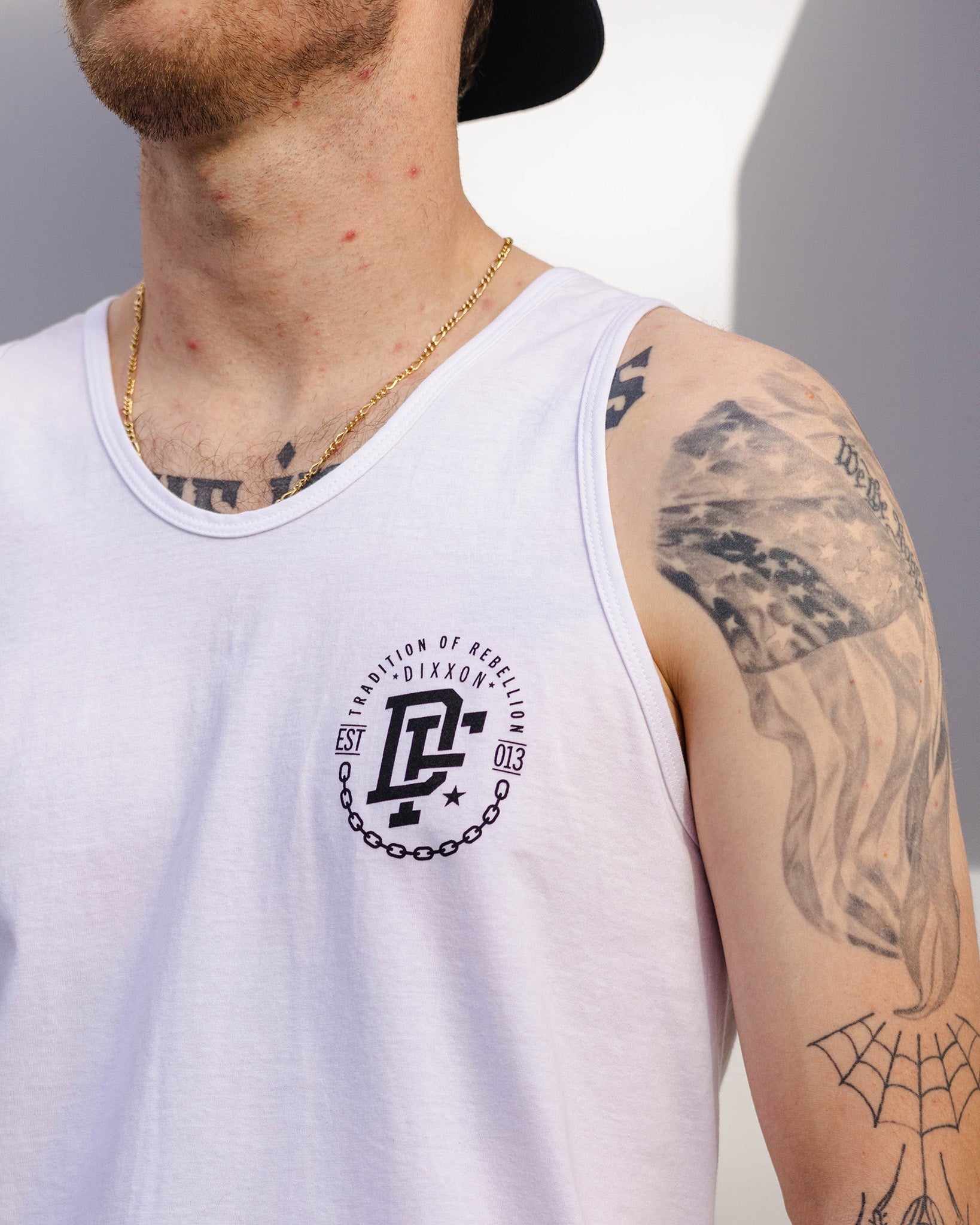 Black Disobedience Tank - White