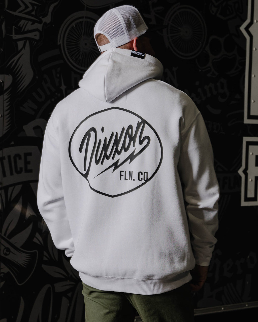 Black Esso Zip Up Hoodie - White