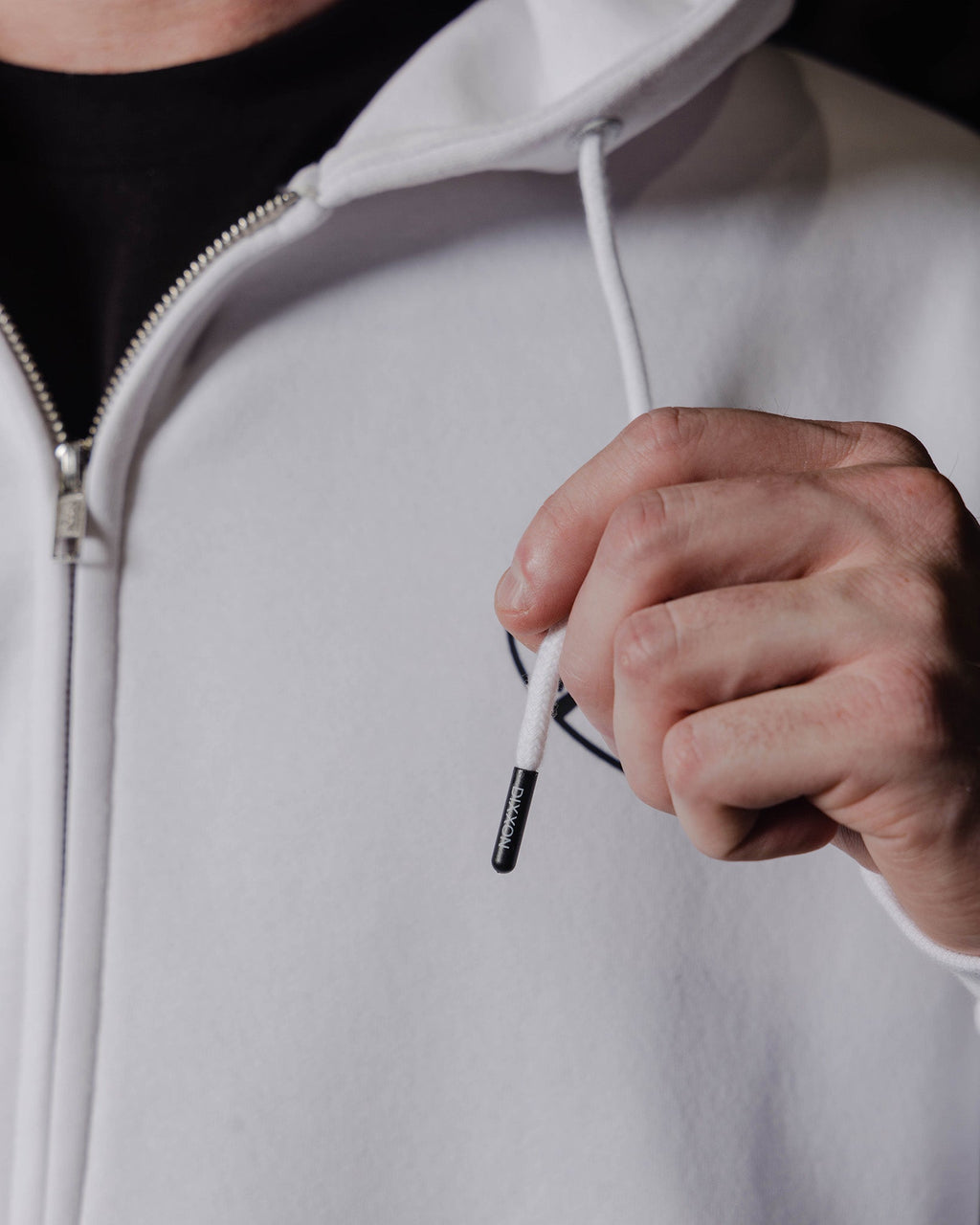 Black Esso Zip Up Hoodie - White