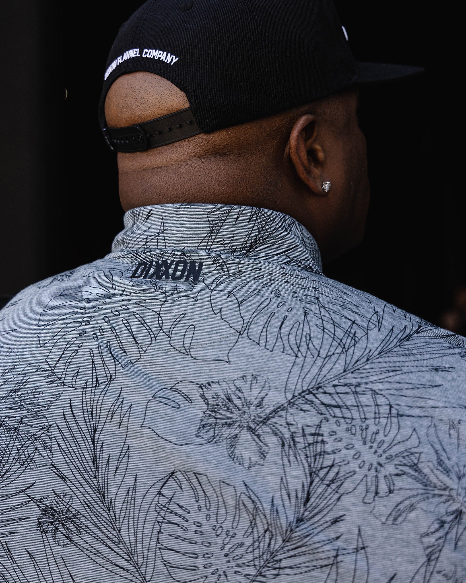 Black Floral Premium Polo - Heathered Gray