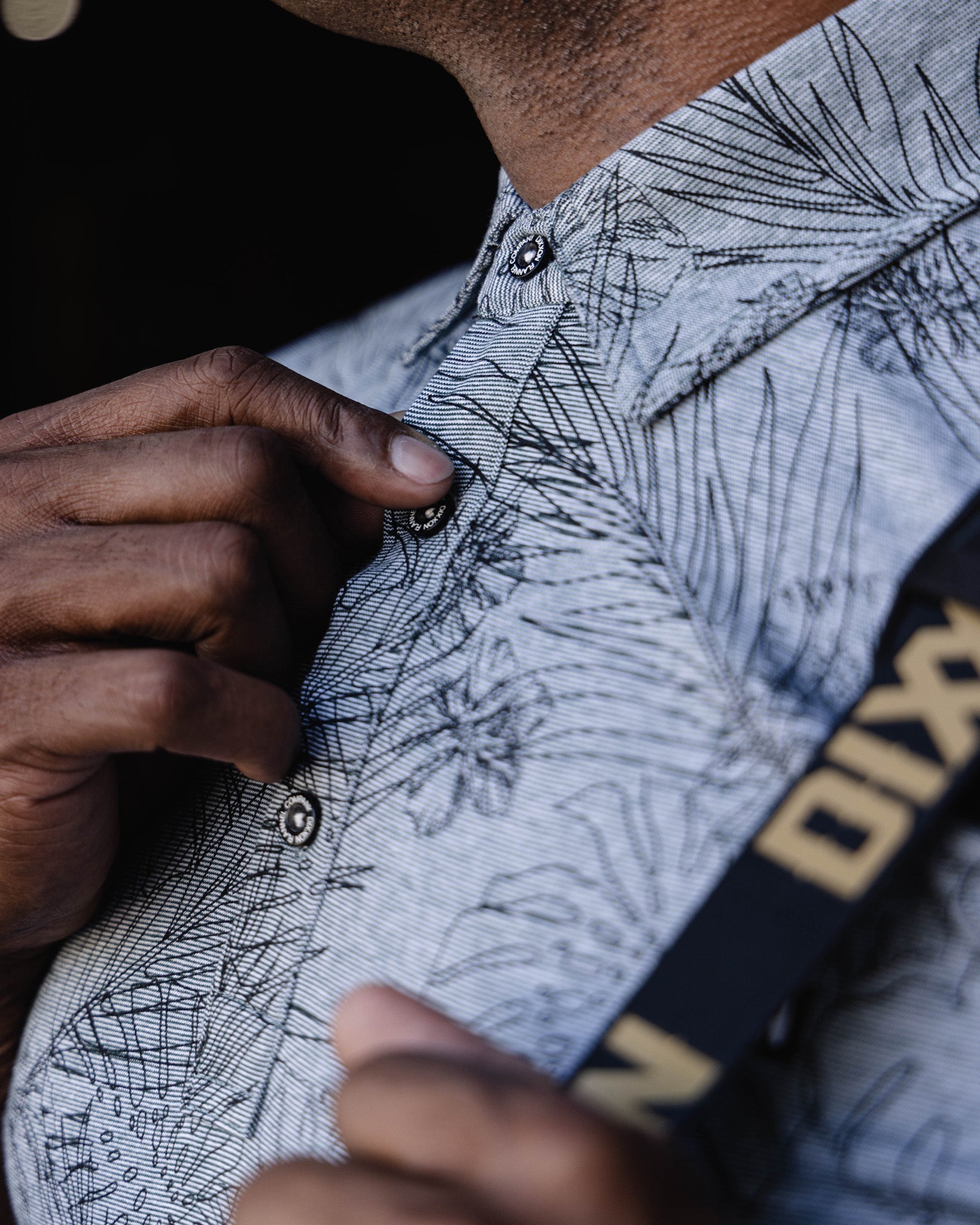 Black Floral Premium Polo - Heathered Gray