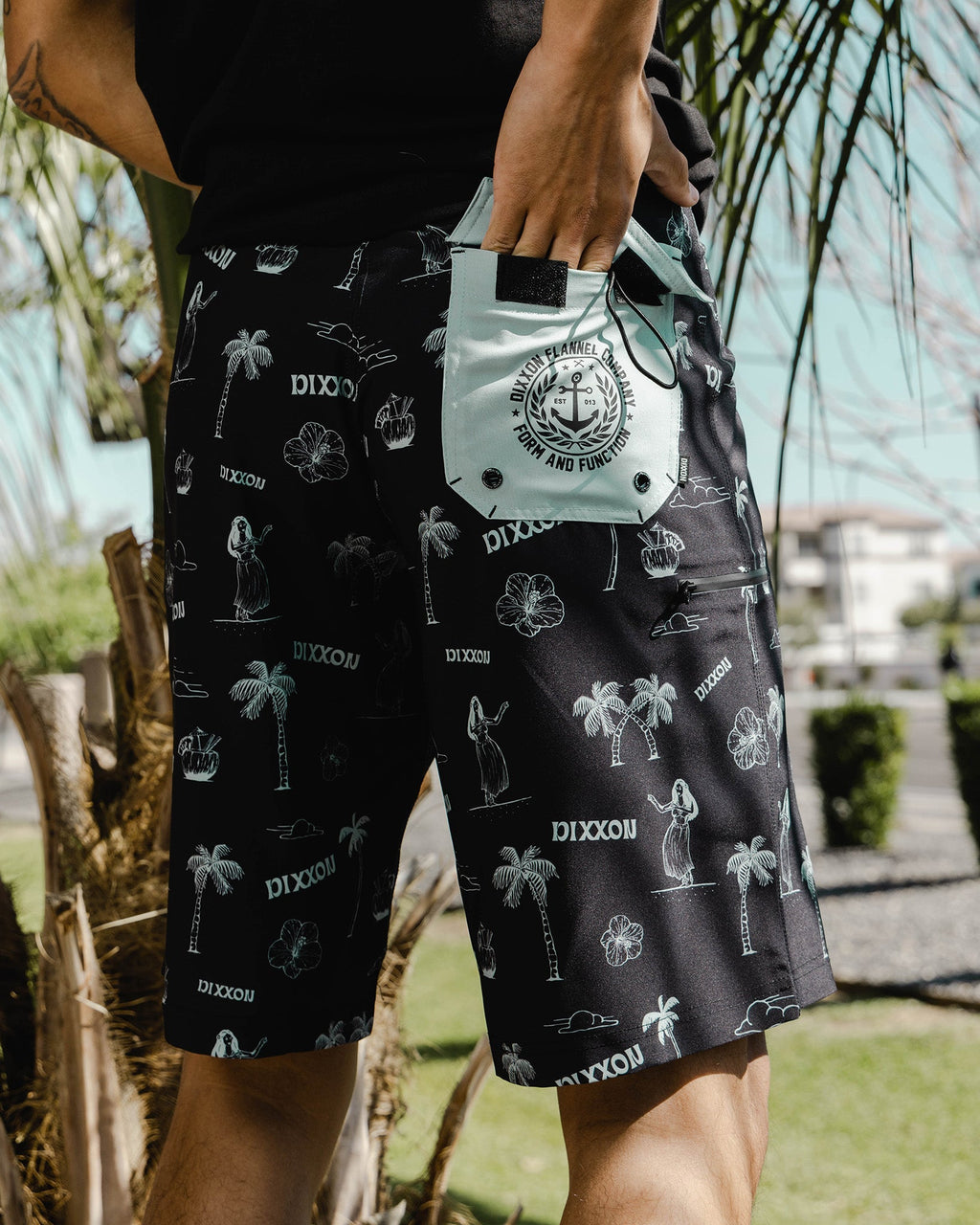 Black & Green Waimea Boardshorts