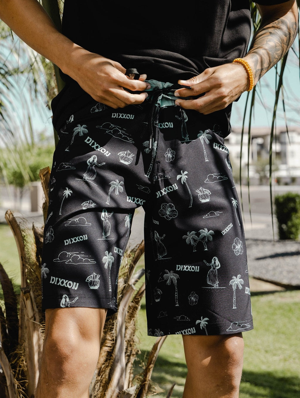 Black & Green Waimea Boardshorts