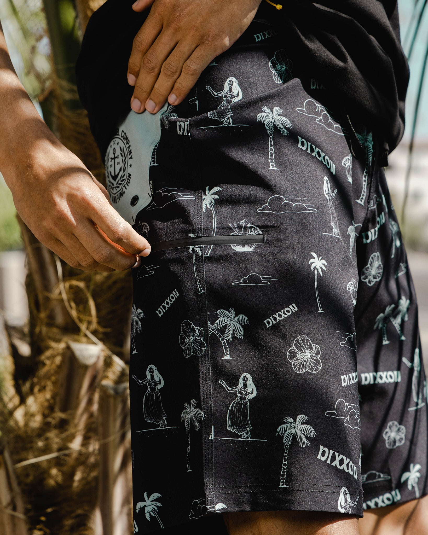 Black & Green Waimea Boardshorts