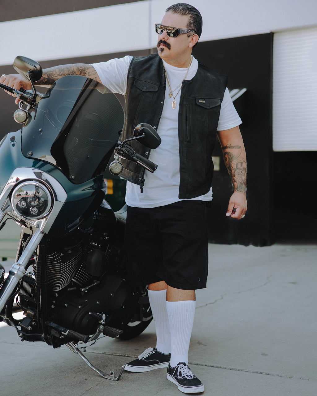 Black Hills Perforated Leather Vest - Black