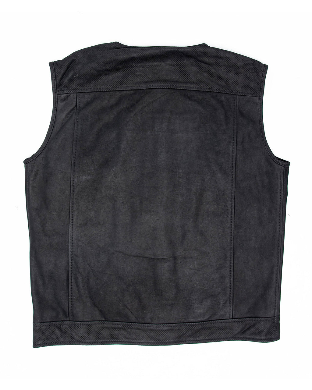 Black Hills Perforated Leather Vest - Black