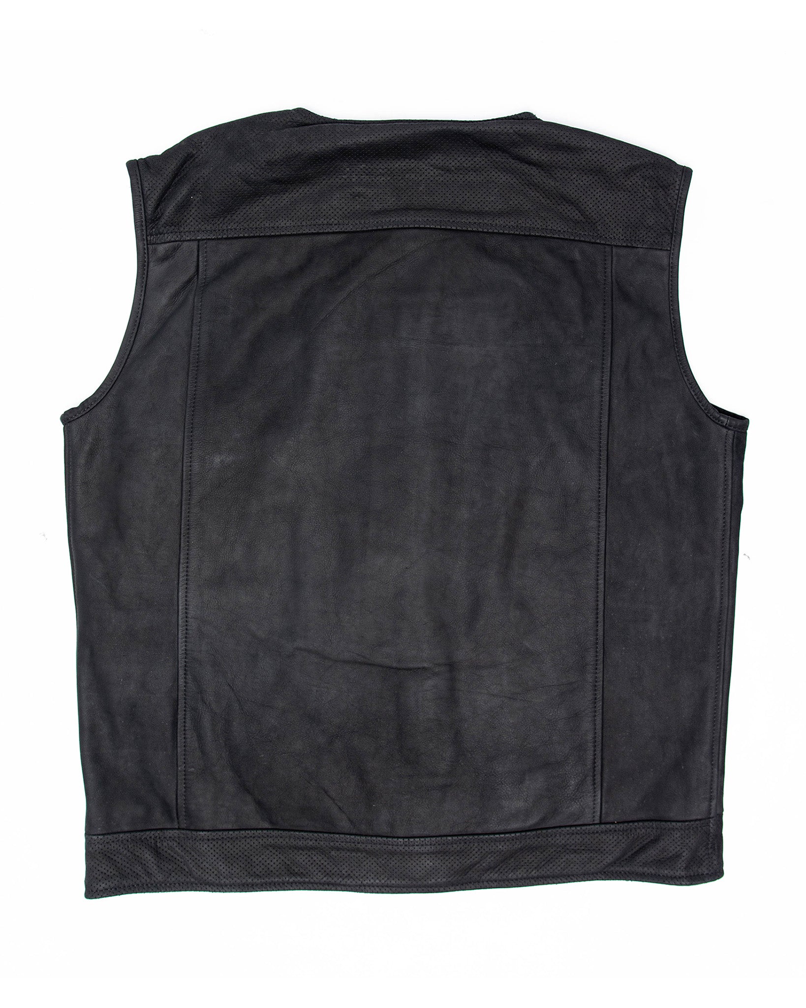 Black Hills Perforated Leather Vest - Black