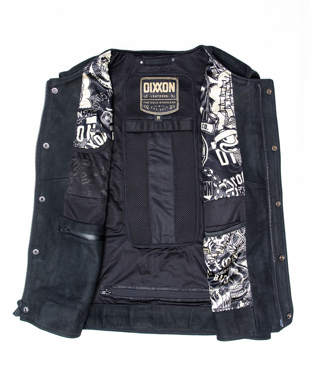 Black Hills Perforated Leather Vest - Black