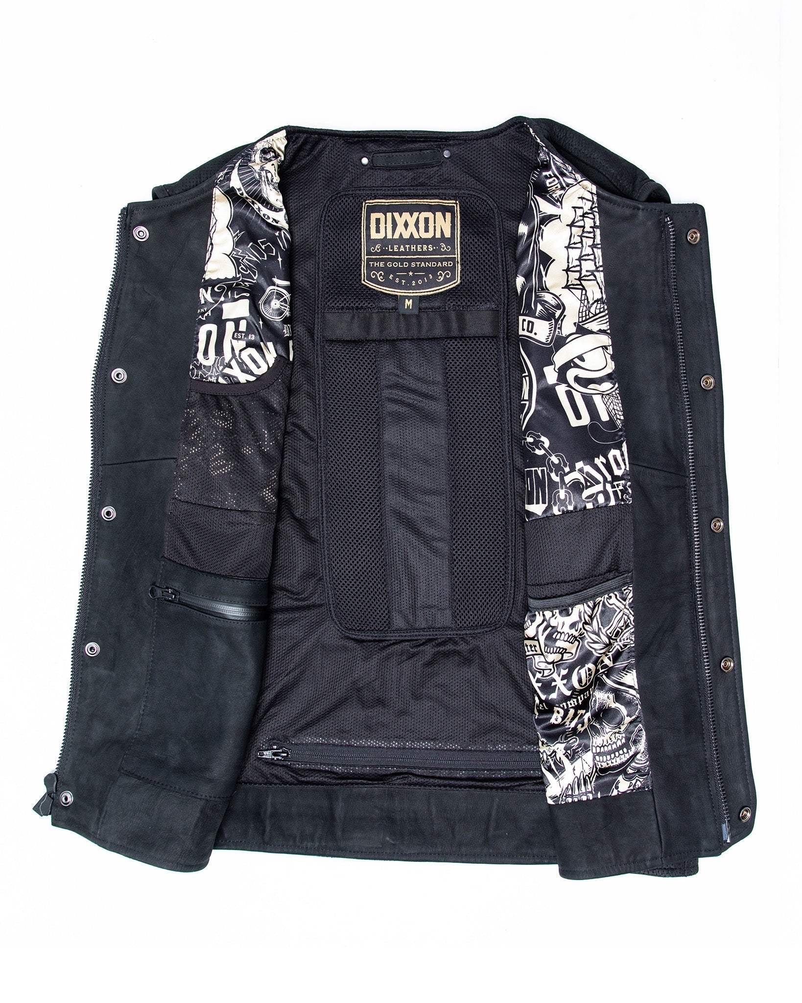 Black Hills Perforated Leather Vest - Black